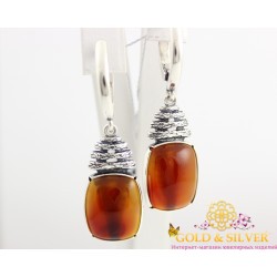 Серебряные серьги Статус сердолик 2459ср Gold & Silver, Украина